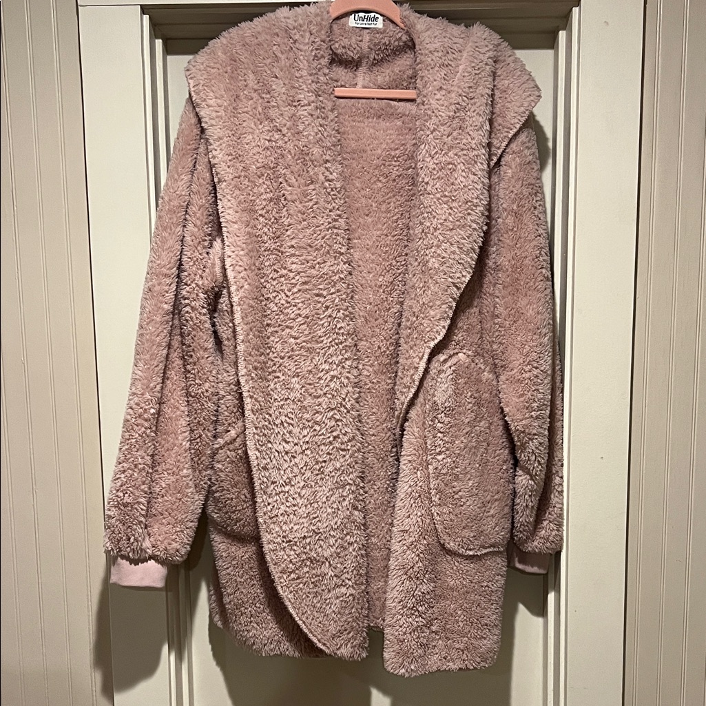Cozy Pink Teddy Hooded Jacket